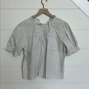 Madewell Blue and White Striped Top